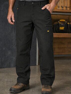 CAT Stretch Canvas Utility Work Pants NWT Black 40x32 Straight Fit Workwear